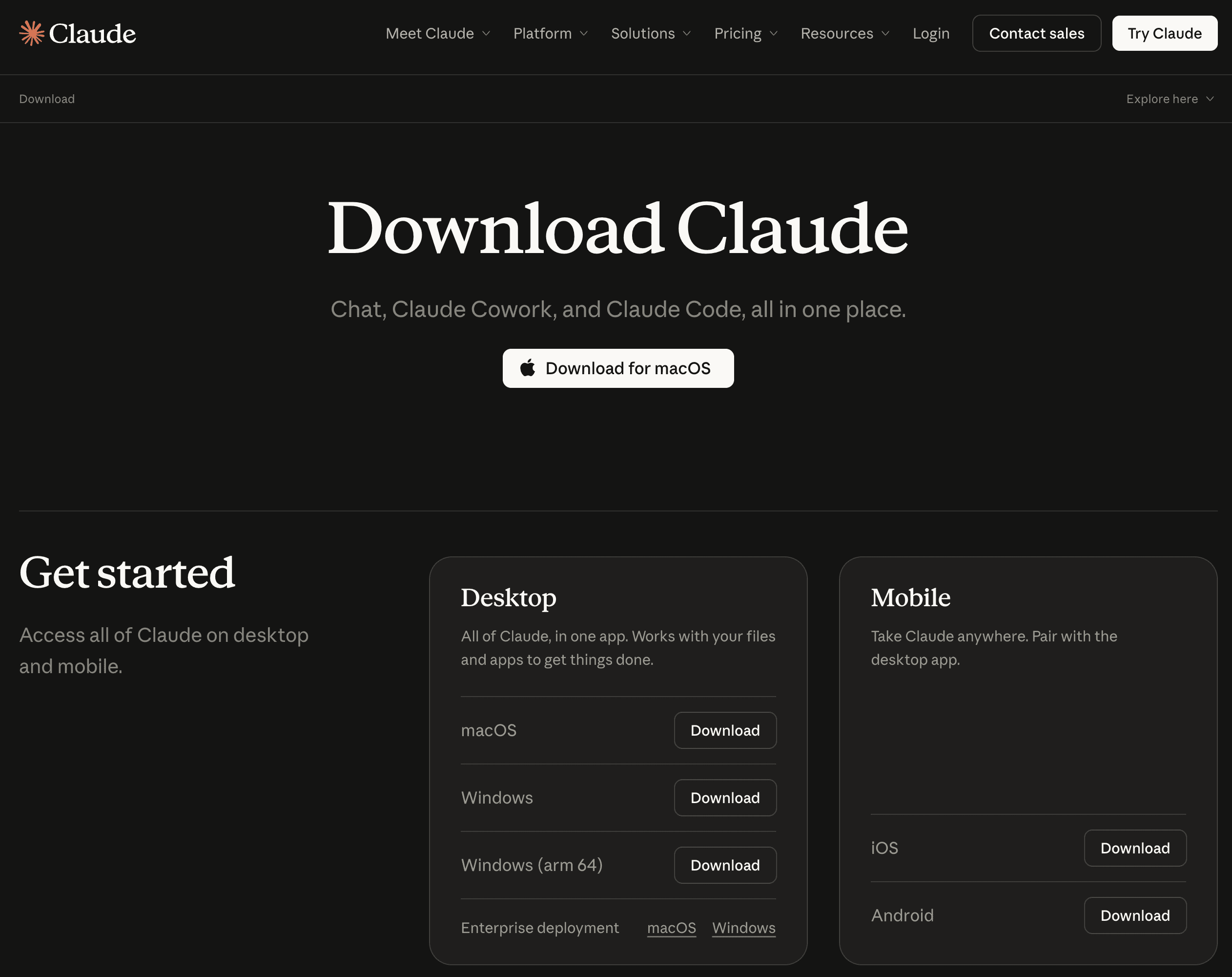 下载 Claude Desktop
